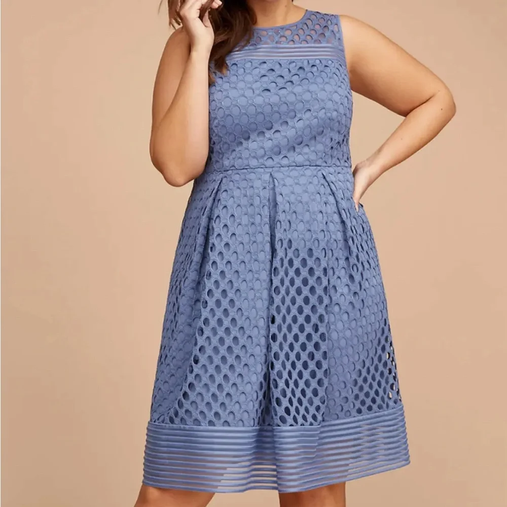 Lane Bryant Crochet Mesh Fit and Flare Dress Size 24 - Picture 4 of 8